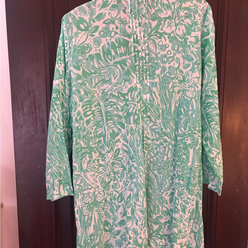Lilly Pulitzer light cotton beaded tunic Large - Picture 2 of 4